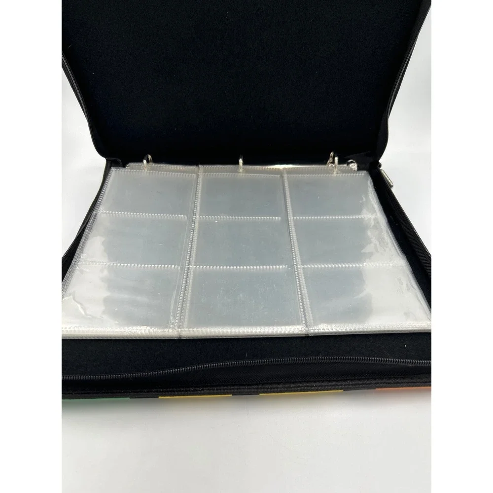 Geecow 9-Pocket Trading Card Binder Zippered 400+ Card Holder Black Lightning